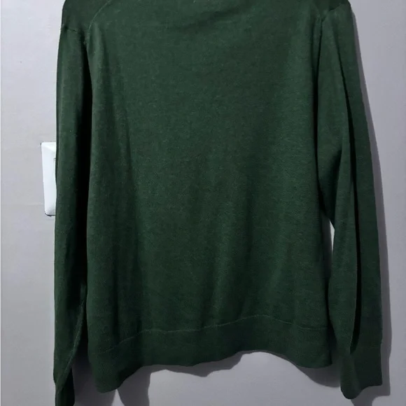 NWT!! J. Crew Dark Green Knit 100% Cotton Polo Sweater - Picture 4 of 6